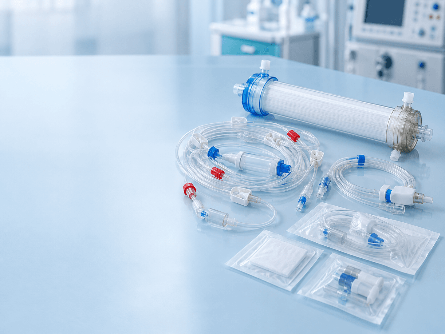 Dialysis consumables including tubing and dialyzer